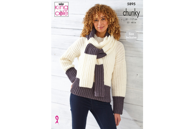 Sweater and Scarf: Knitted in King Cole Wildwood Chunky -5895