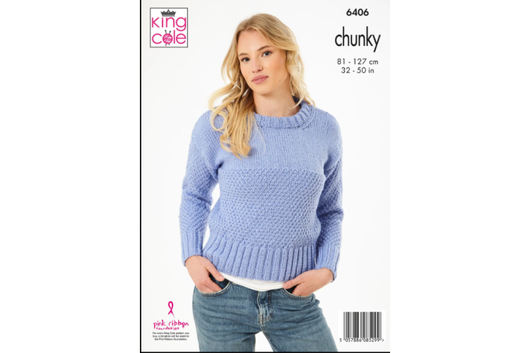 Sweater and Slipover: Knitted in King Cole Big Value Chunky - 6406