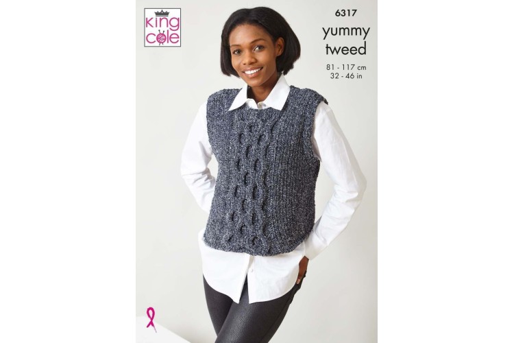 Sweater and Tank Top Knitted in King Cole Yummy Tweed - 6317