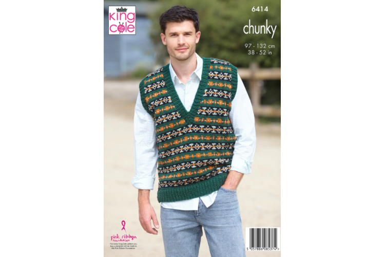 Sweater Vest and Sweater: Knitted in King Cole Dalesway Chunky - 6414