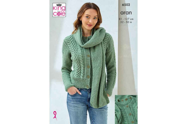 Sweaters: Knitted in King Cole Homespun Aran - 6502