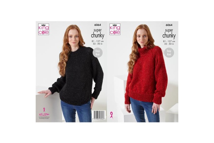 Sweaters Knitted in King Cole Celestial Super Chunky - 6064