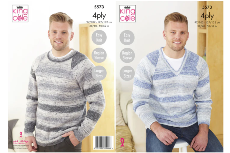 Sweaters Knitted in King Cole Drifter 4ply - 5573