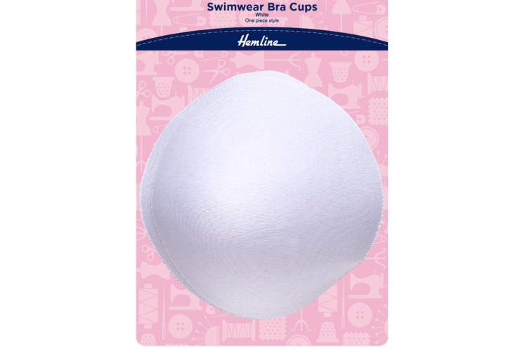 Swimwear Bra Cups, One piece Style, Large, White