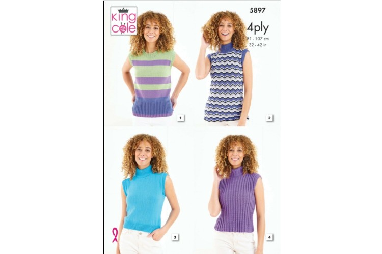 Tank Tops Knitted in Cotton Socks 4ply - 5897