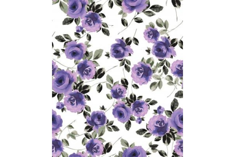 Tantalation Lilac Roses Soft, silky 100% Polyester 150cm Wide 