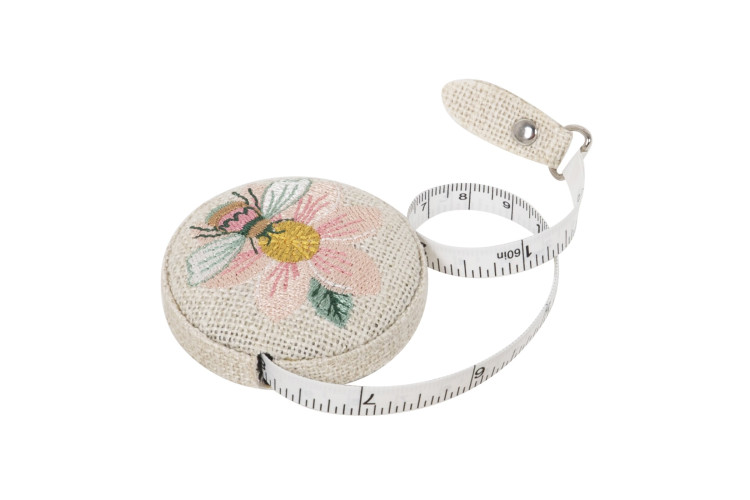 Tape Measure - Embroidered Patchwork Bee
