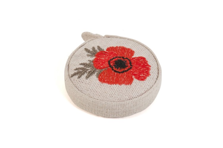 Tape Measure Linen Embroidered Wildflowers
