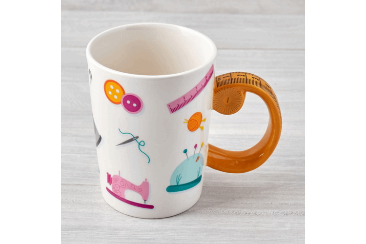 Tape Measure Shaped Handle Mug