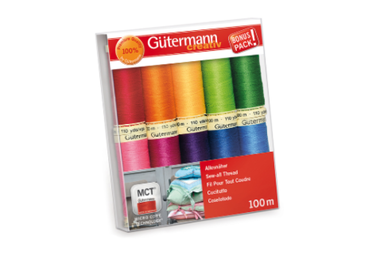 Thread Set: Sew-All: 10 x 100m: Assorted Brights