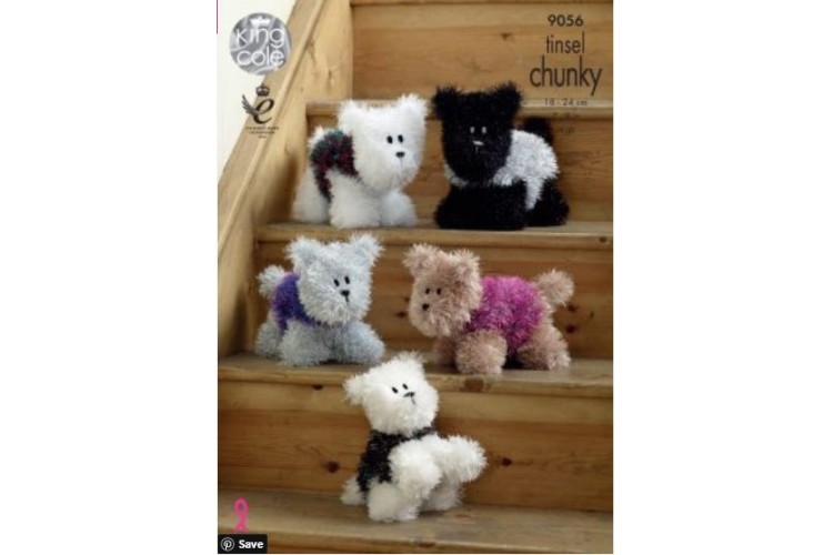 Tinsel Chunky Westie Style Dogs - 9056