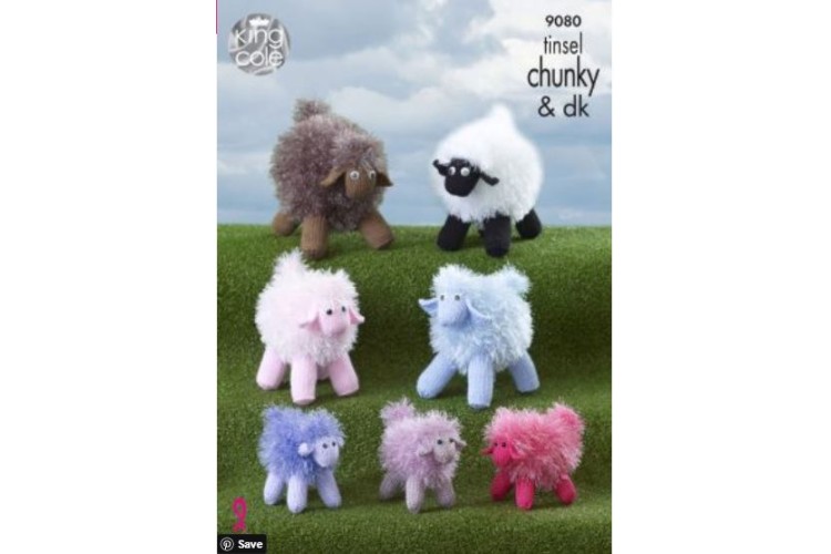 Tinsel Sheep Knitted in Tinsel Chunky & Dollymix DK - 9080