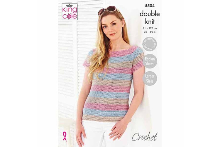  Top - Cardigan Crocheted in Cotton DK - 5504