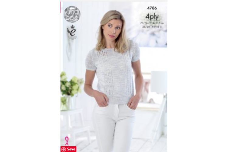 Tops Knitted with Giza Cotton Sorbet 4Ply - 4786