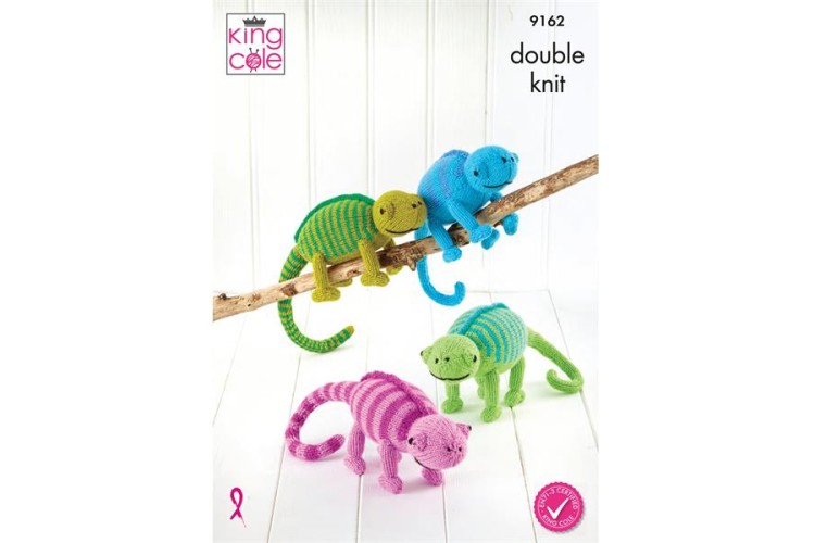 Toy Chameleon Knitted in King Cole Big Value DK - 9162