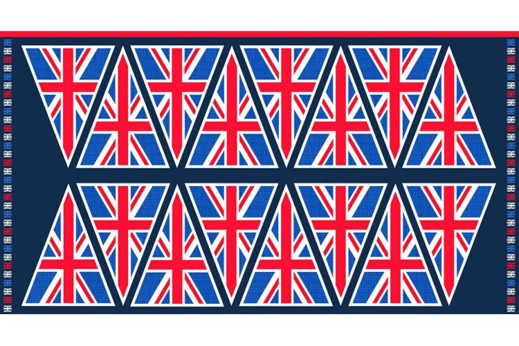 Traditional Union Jack Bunting Panel (60cm)112cm Wide 100% Cotton