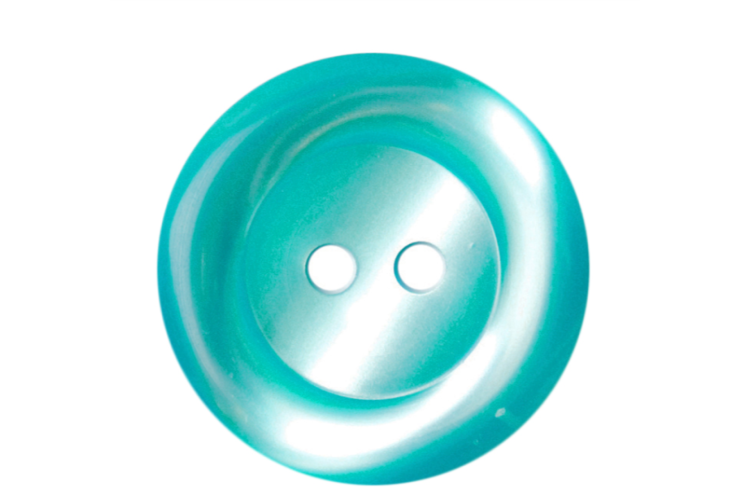 Turquoise Pearl Shine Resin, 20mm 2 Hole Button
