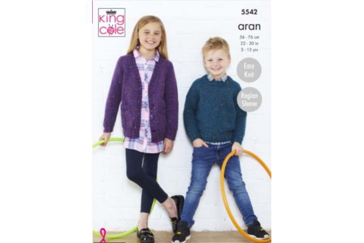 V & Round Neck Cardigans – Sweaters: Knitted in Fashion Aran - 5542