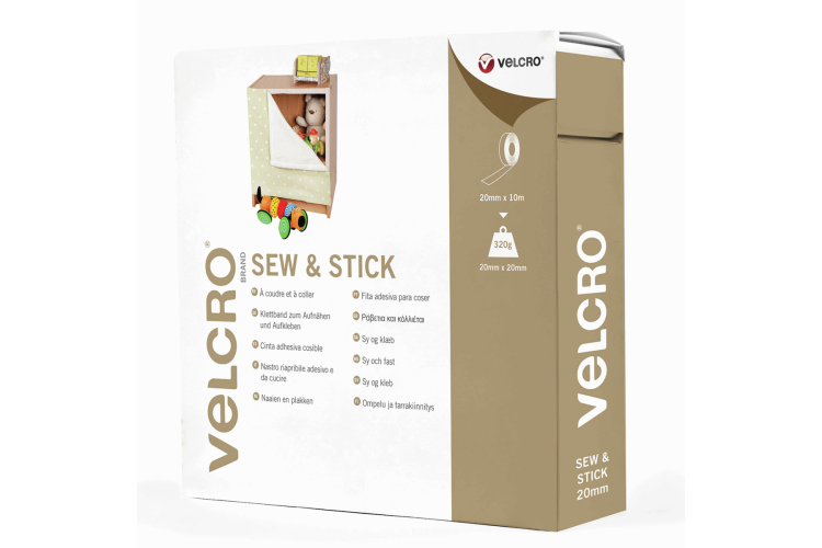 Velcro/Hook & Loop Tape: Sew & Stick, 20mm, Black