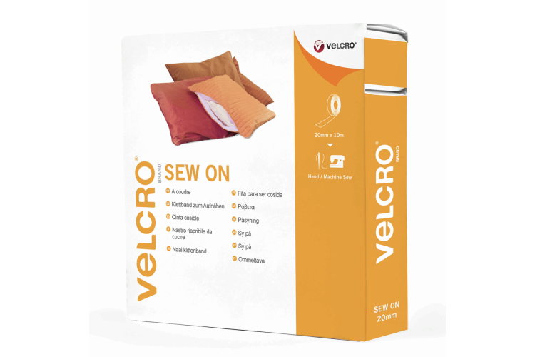 Velcro/Hook & Loop Tape: Sew-On, 20mm, White