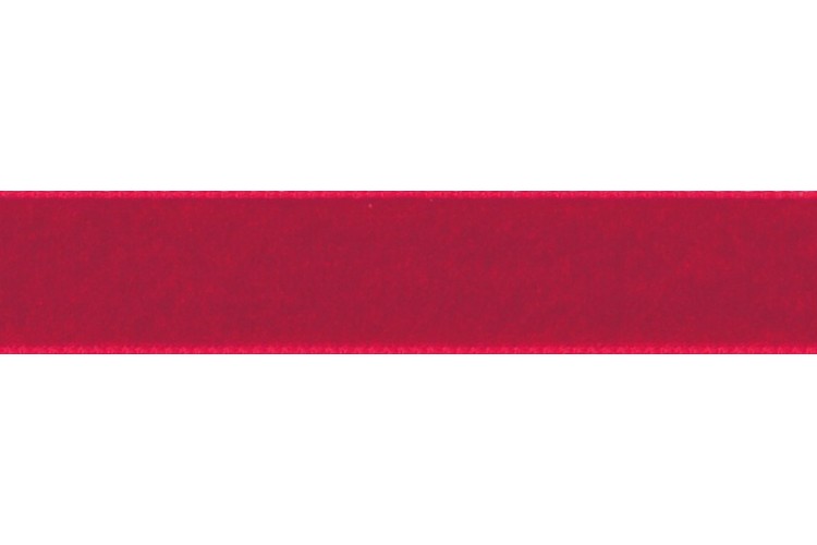 Velvet Ribbon 9mm, Red