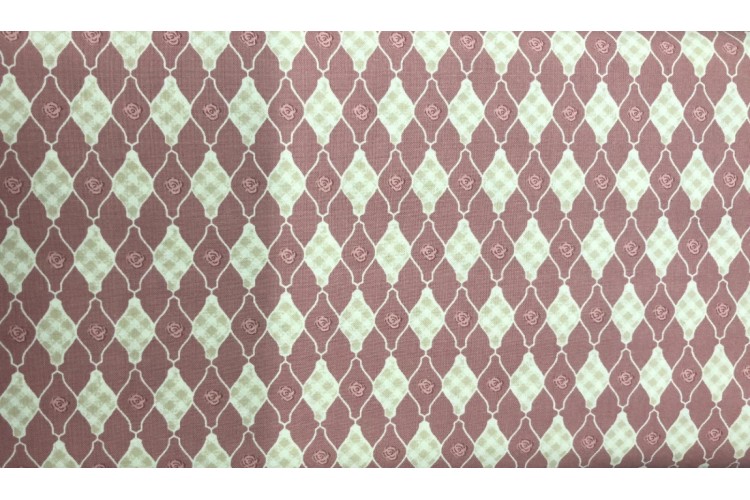 Vero's World Rose Geometric 100% Cotton 150cm Wide