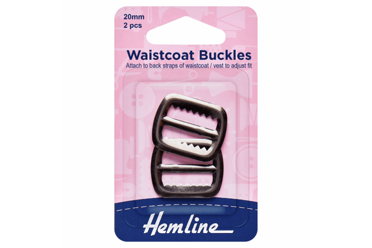Vest/Waistcoat Buckles 20mm Gunmetal 2 Pieces