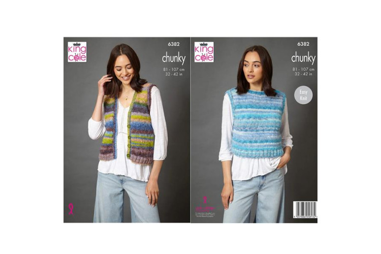 Waistcoat and Tank Top knitted in Flair Chunky - 6382