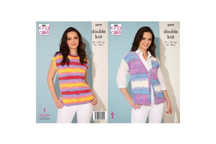 Waistcoat and Top in King Cole Tropical Beaches DK - 5979