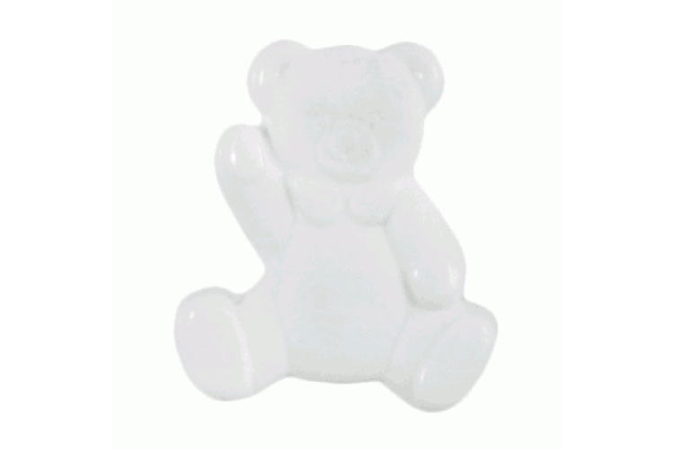 White Novelty Teddy Bear Resin, 16mm Shank Button