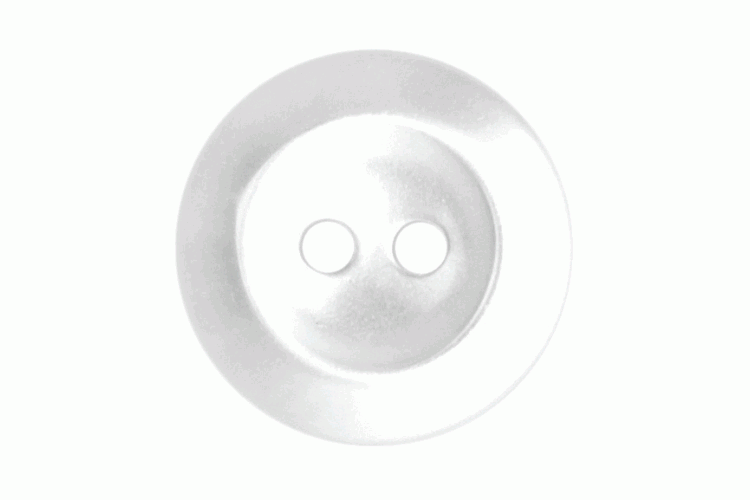 White Pearl Shine Resin, 16mm 2 Hole Button