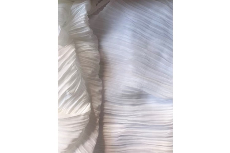 White Pleated Chiffon