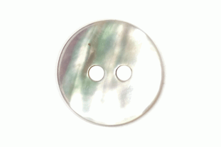 White Shell, 11mm Resin 2 Hole Button