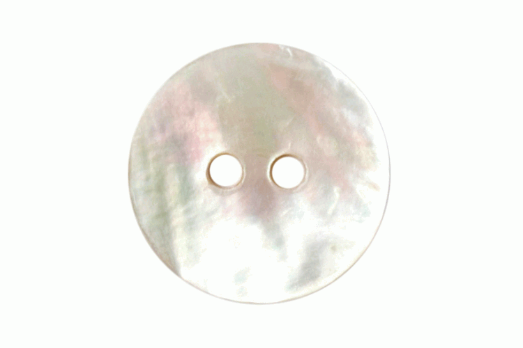 White Shell Resin, 15mm 2 Hole Button