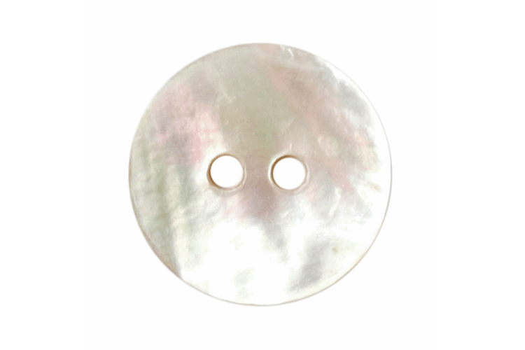 White Shell Resin, 15mm 2 Hole Button