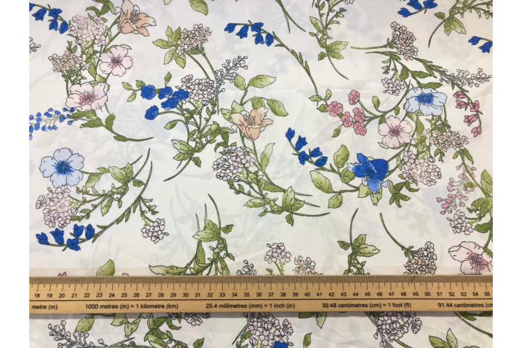 Wild Flowers 100% Polyester Crepe de Chine 148cm Wide (SALE)