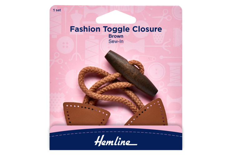 Wooden toggle fastener - Brown