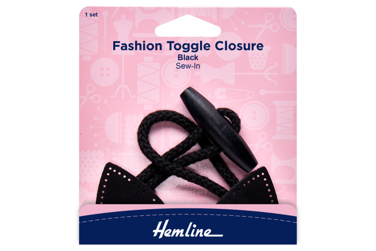Wooden toggle fastener - Black