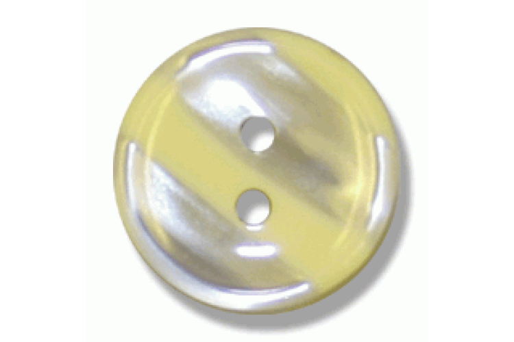 Yellow and Pearl Stripe Resin, 18mm 2 Hole Button