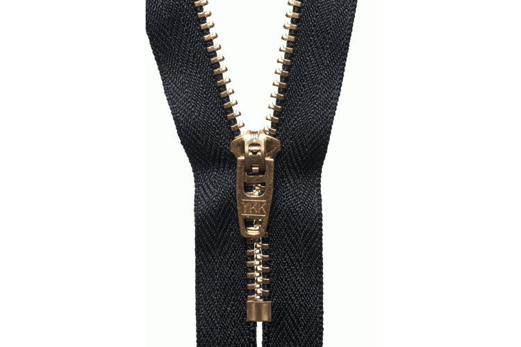YKK Brass Jeans Zip, 15cm, Black  580