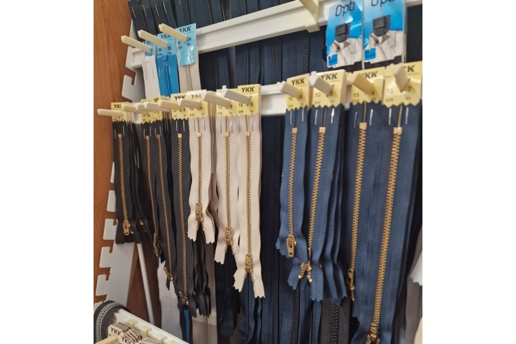 YKK Brass Jeans Zip, 20cm / 8in - Range of Colours