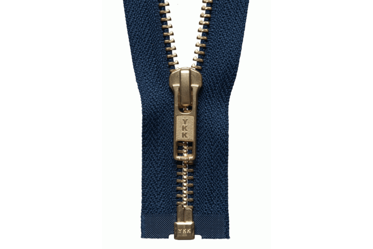 YKK Brass Metal Open End Zip: 66cm: Navy 919