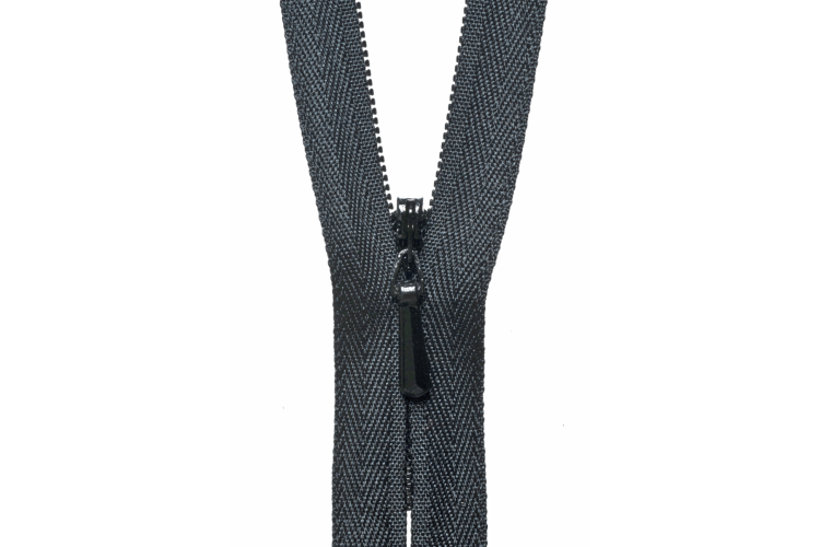 YKK Lightweight Concealed Coil Zip, 23cm, Black 580