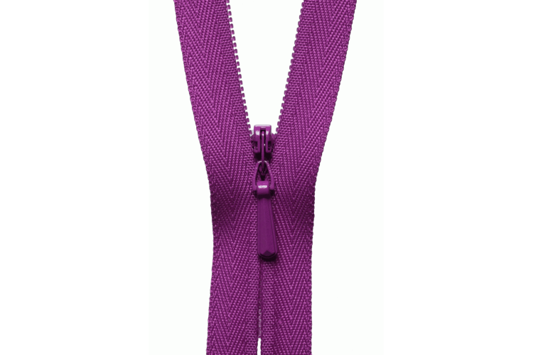 YKK Lightweight Concealed Coil Zip, 23cm, Cerise 299