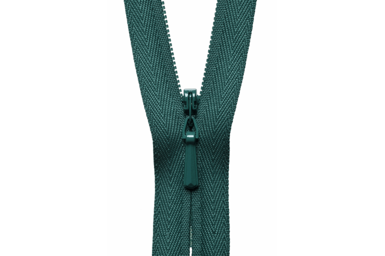 YKK Lightweight Concealed Coil Zip, 23cm, Hunter Green 530