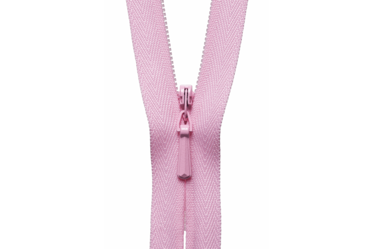 YKK Lightweight Concealed Coil Zip, 23cm, Mid Pink 513