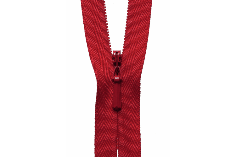 YKK Lightweight Concealed Coil Zip, 23cm, Red 519