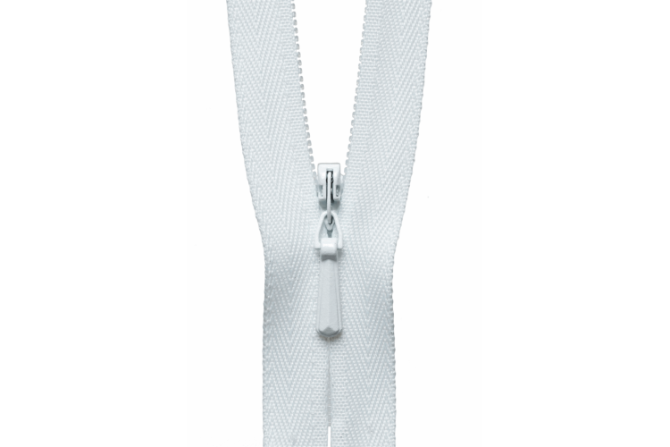 YKK Lightweight Concealed Coil Zip, 23cm, White 501