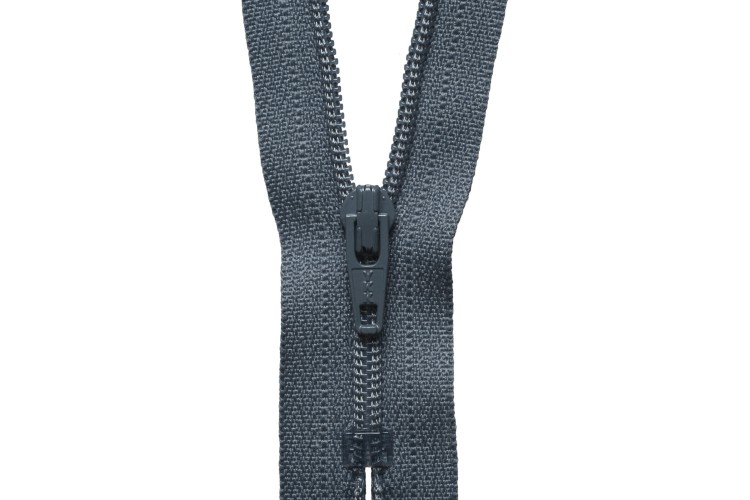 YKK Visible Plastic Coil Zip, 10cm, Grey 578