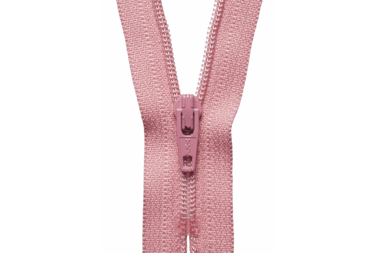 YKK Visible Plastic Coil Zip, 18cm, Dusky Pink 070